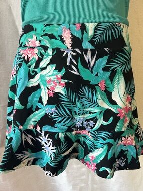 Tommy Bahama Golf Tropical Floral Skort XL Black Green Pink Resort